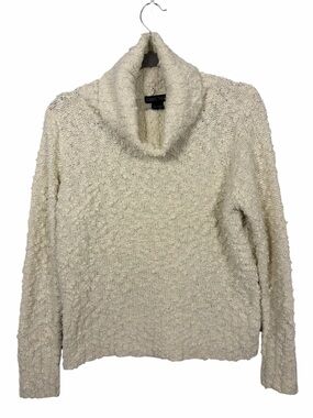 Nomadic Traders Popcorn Knit Cowl Neck Sweater Cream M